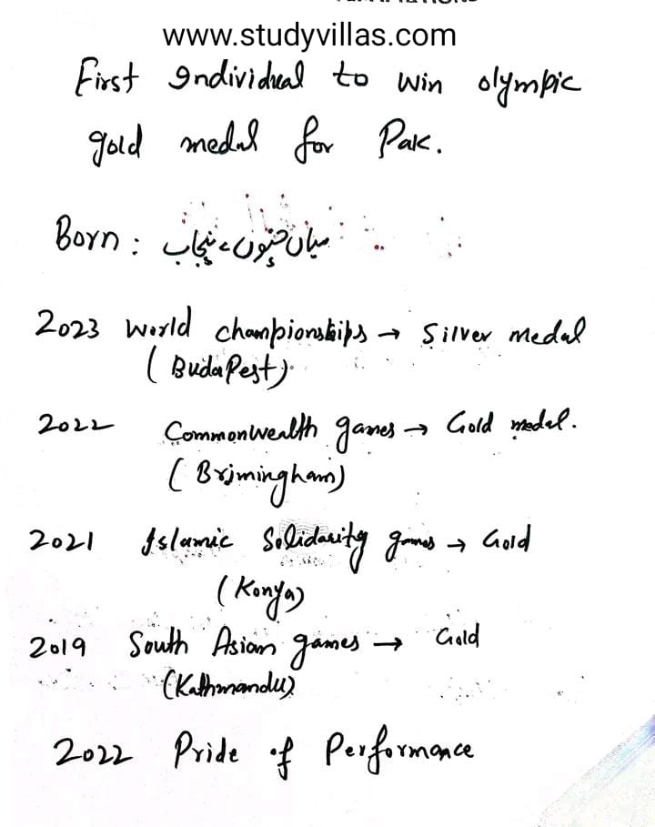 Arshad nadeem important mcqs preparation