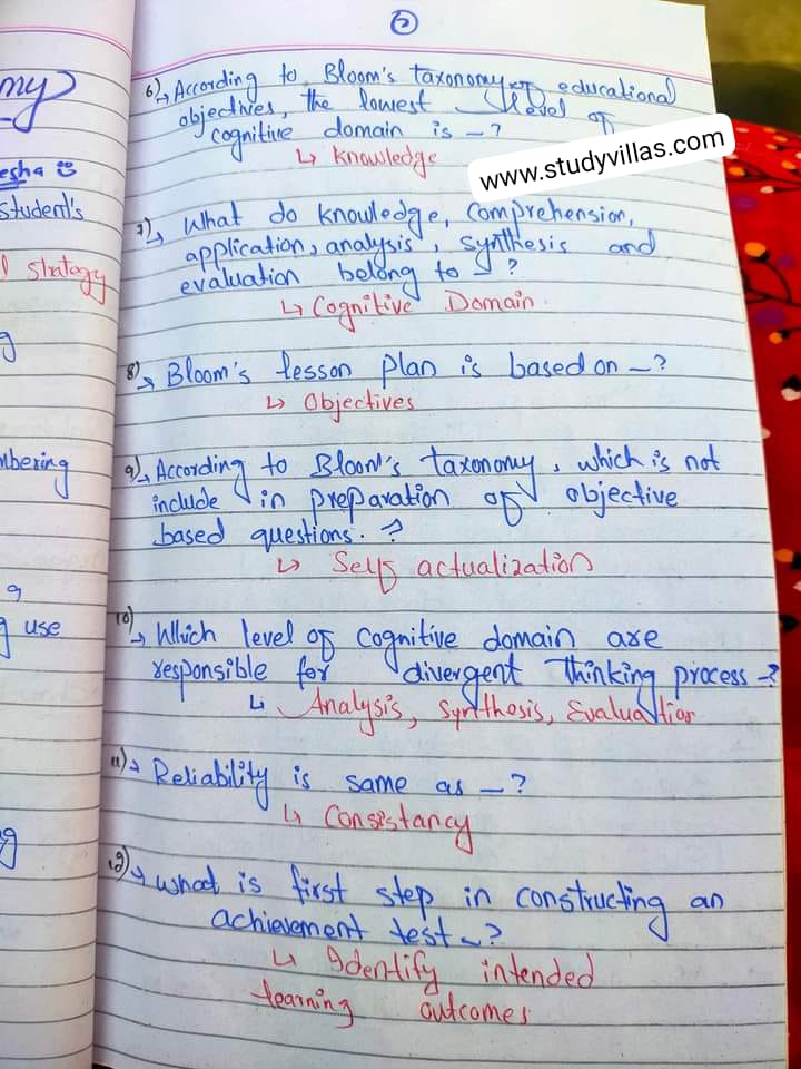 blooms taxonomy mcqs