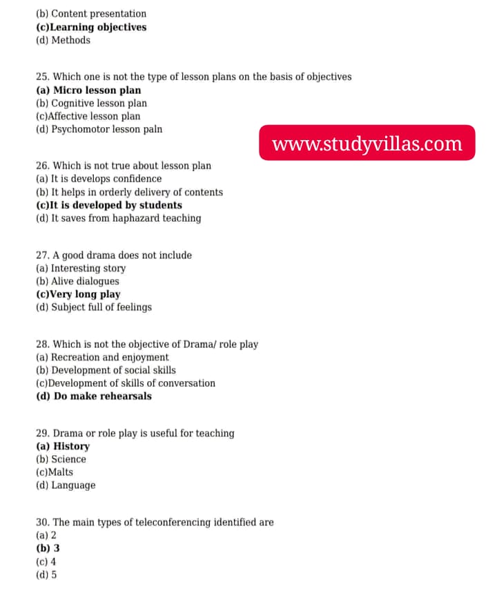 general method of teaching mcq