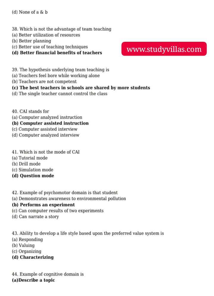 general method of teaching mcq