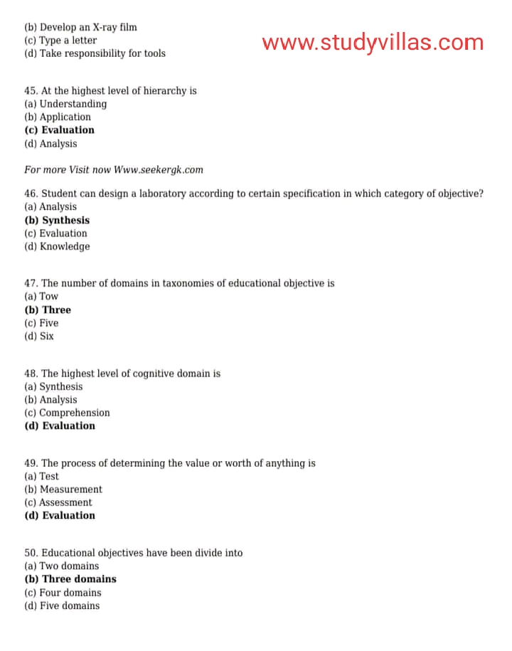 general method of teaching mcqs