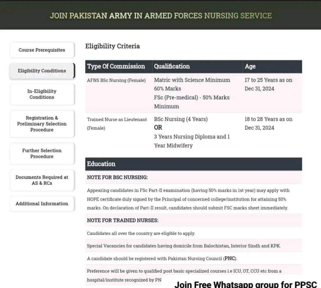 nursing vacancies in army