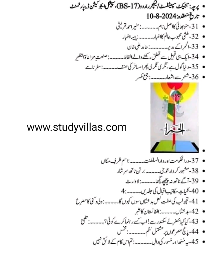 ppsc solved past paper urdu lecturer