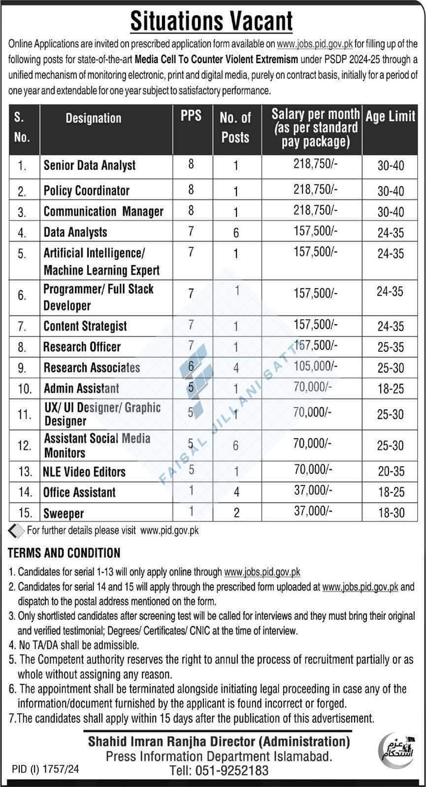 Latest Jobs in Press information department